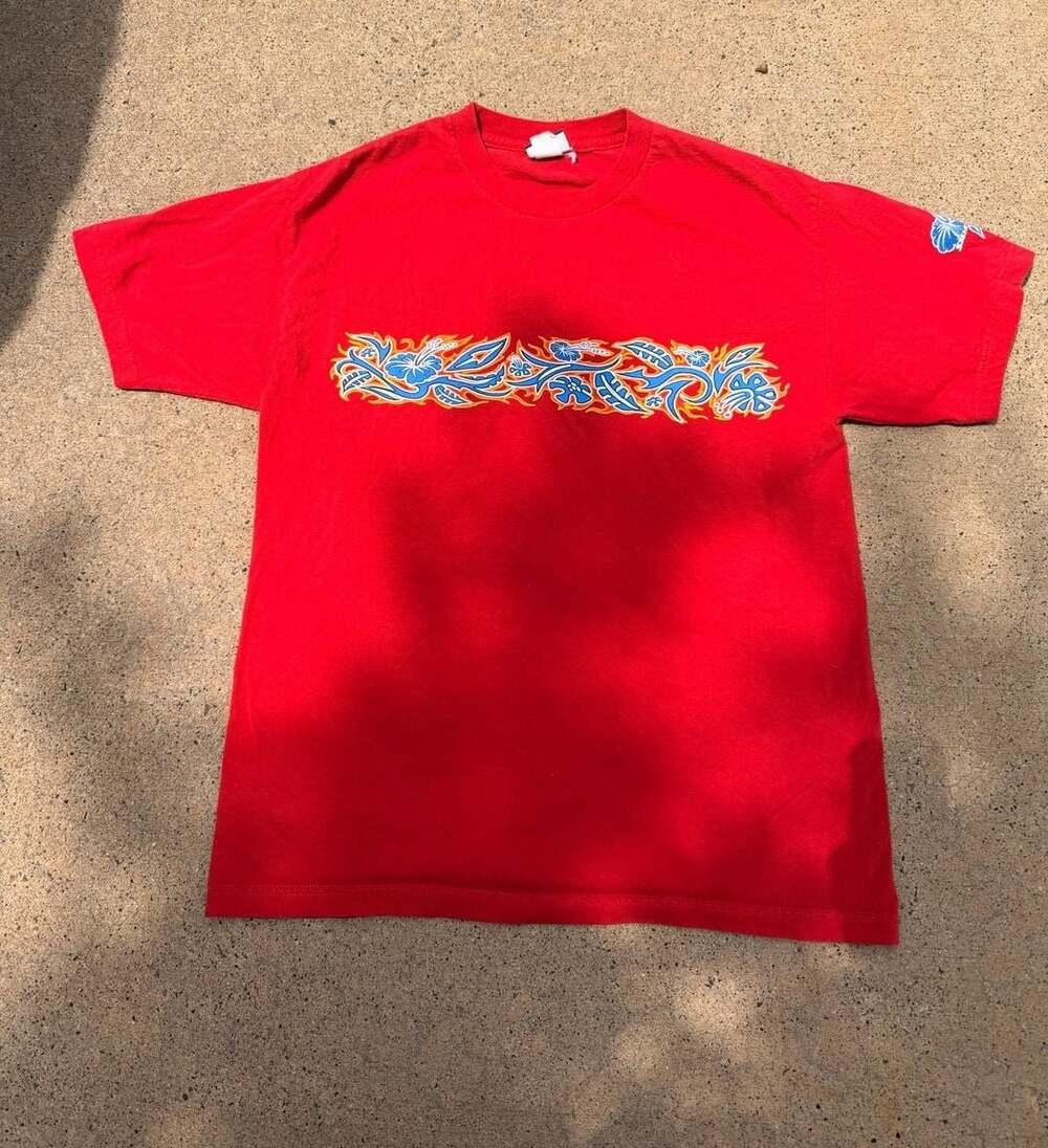 Vintage Sideout Floral Flame Graphic Short Sleeve T-Shirt